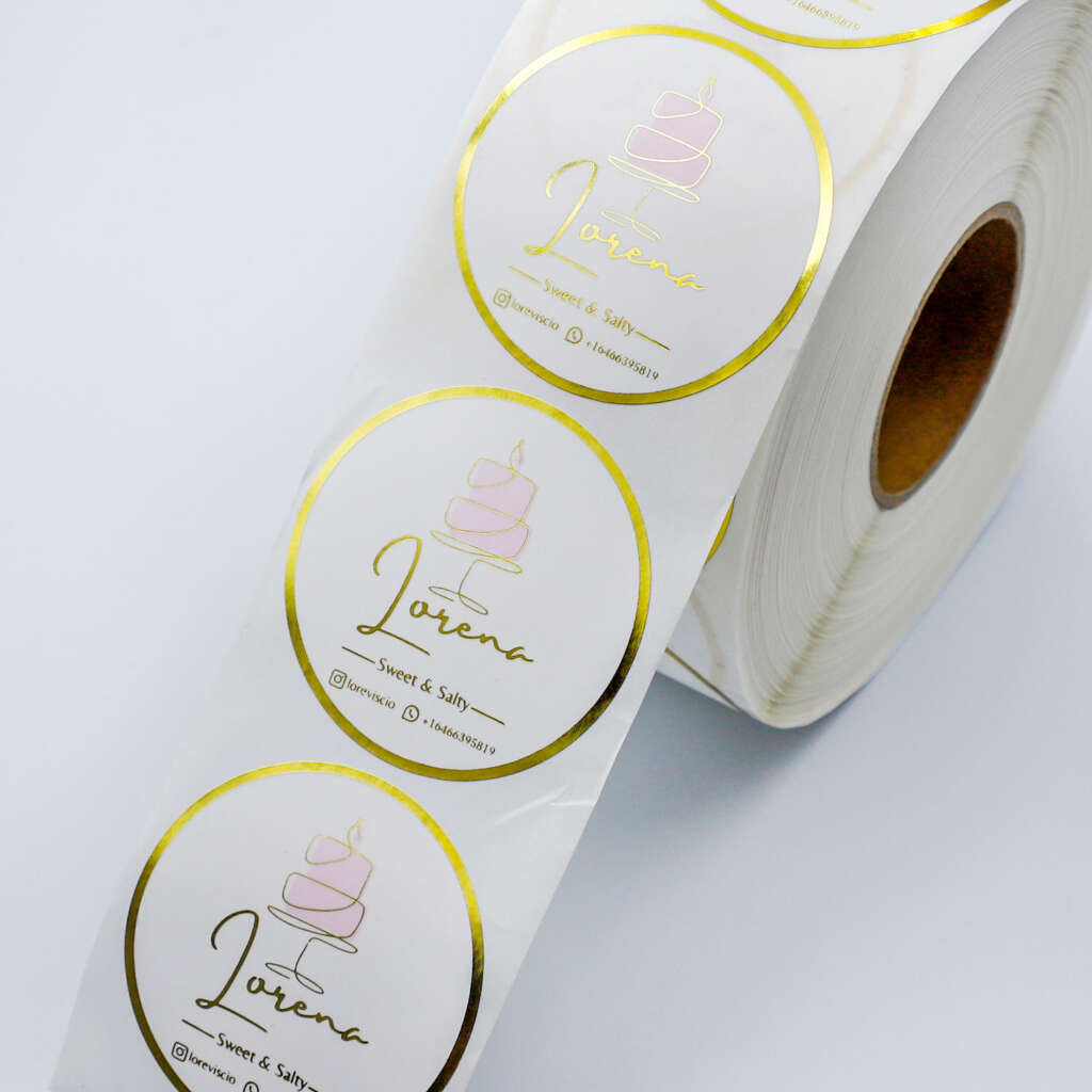 Glanzend wit PVC -label