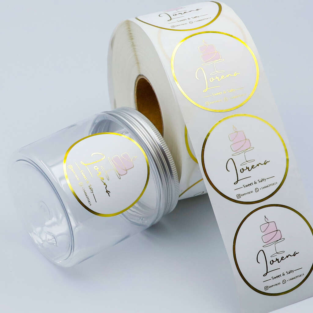 Glanzend wit PVC -label